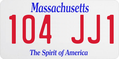 MA license plate 104JJ1