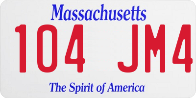MA license plate 104JM4