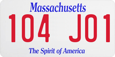 MA license plate 104JO1
