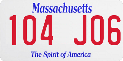 MA license plate 104JO6