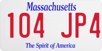 MA license plate 104JP4
