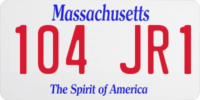 MA license plate 104JR1
