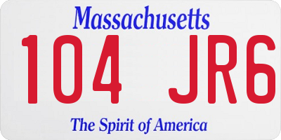 MA license plate 104JR6