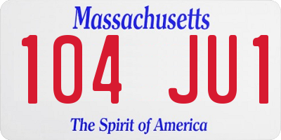 MA license plate 104JU1