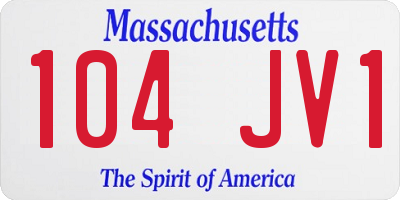 MA license plate 104JV1