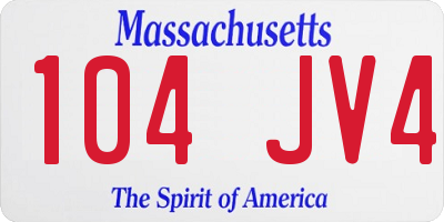 MA license plate 104JV4