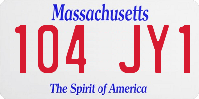 MA license plate 104JY1