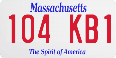 MA license plate 104KB1