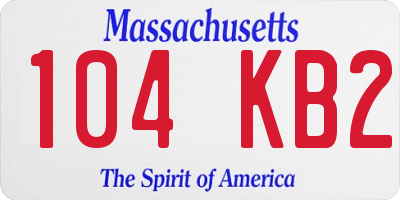 MA license plate 104KB2