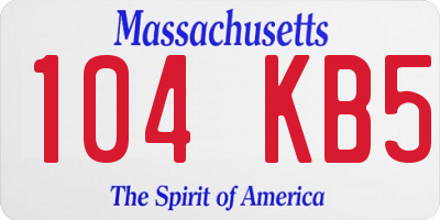 MA license plate 104KB5