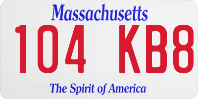 MA license plate 104KB8