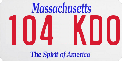 MA license plate 104KD0