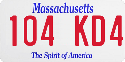 MA license plate 104KD4