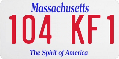 MA license plate 104KF1