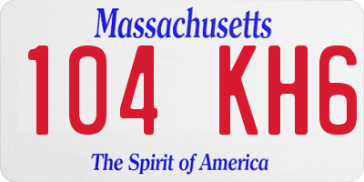 MA license plate 104KH6