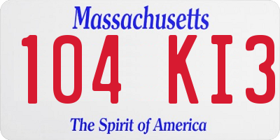 MA license plate 104KI3