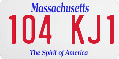 MA license plate 104KJ1