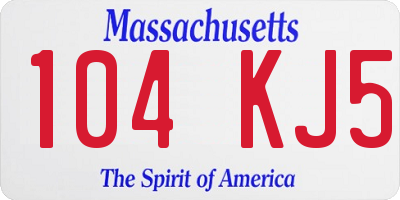 MA license plate 104KJ5
