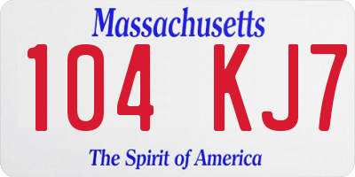 MA license plate 104KJ7