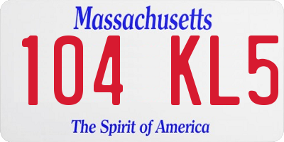 MA license plate 104KL5