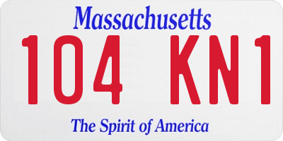 MA license plate 104KN1