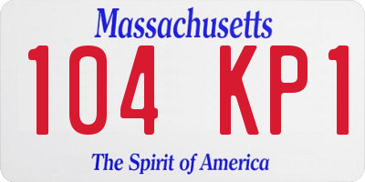 MA license plate 104KP1