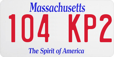 MA license plate 104KP2