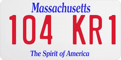 MA license plate 104KR1