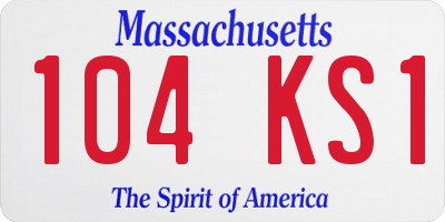 MA license plate 104KS1