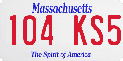 MA license plate 104KS5