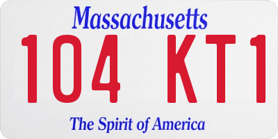 MA license plate 104KT1