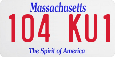 MA license plate 104KU1