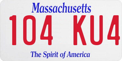 MA license plate 104KU4