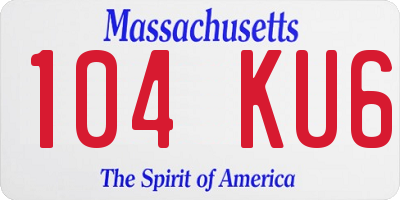 MA license plate 104KU6