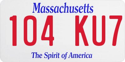 MA license plate 104KU7