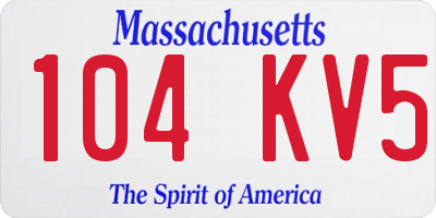 MA license plate 104KV5