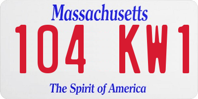 MA license plate 104KW1