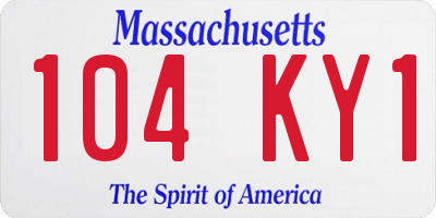 MA license plate 104KY1