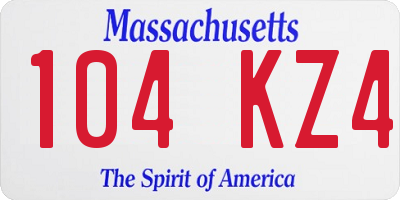 MA license plate 104KZ4
