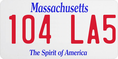 MA license plate 104LA5