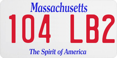 MA license plate 104LB2