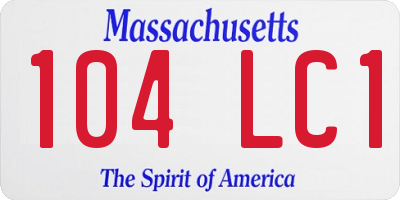 MA license plate 104LC1