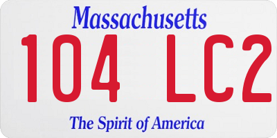 MA license plate 104LC2