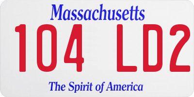 MA license plate 104LD2