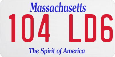MA license plate 104LD6