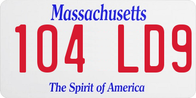 MA license plate 104LD9