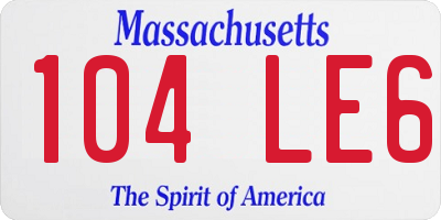 MA license plate 104LE6