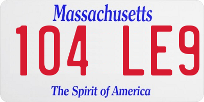 MA license plate 104LE9