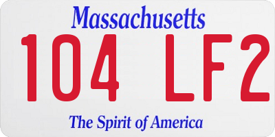MA license plate 104LF2