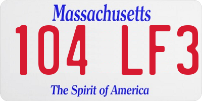 MA license plate 104LF3